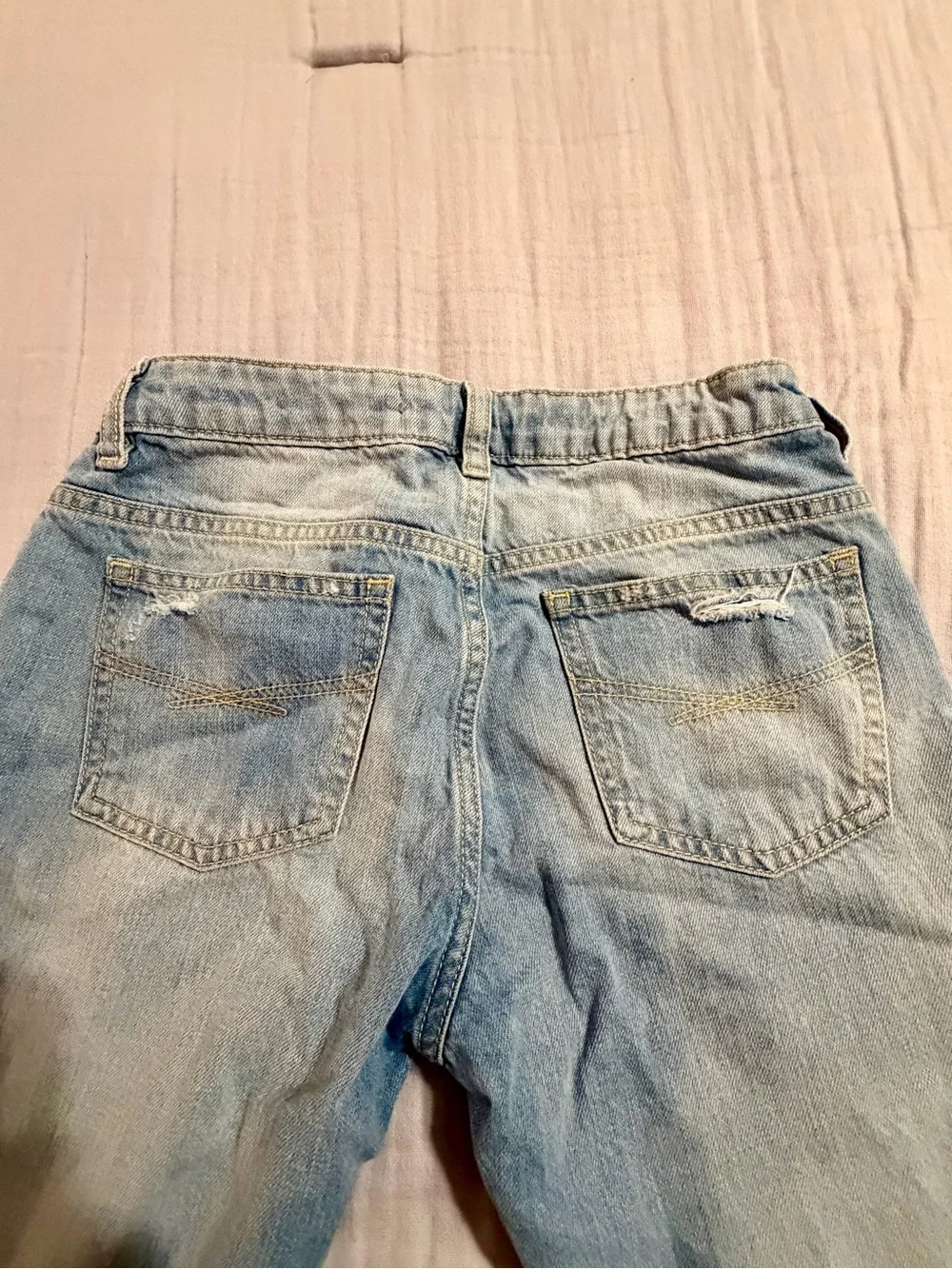 GAP Boys Light Blue Distressed Straight Jeans Sz 14 Regular